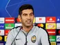 Paulo Fonseca at a Shakhtar Donetsk press conference on October 22, 2018