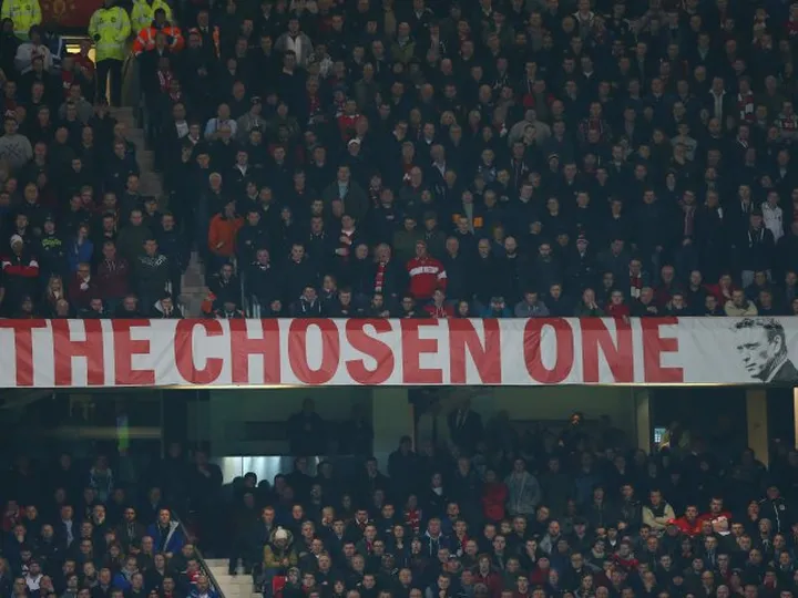 Supporters' Trust against 'Moyes Out' banner