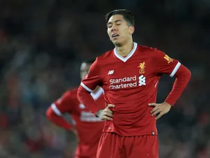 Roberto Firmino on bench for Liverpool
