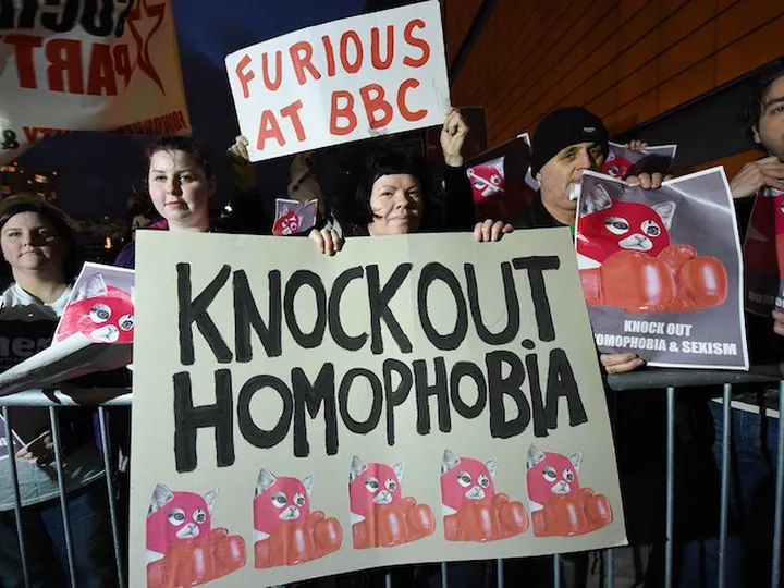 Anti-Fury protesters picket SPOTY in Belfast