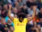 Liverpool's Mohamed Salah celebrates scoring against Brentford in the Premier League on September 25, 2021
