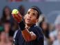 Felix Auger-Aliassime in action at the French Open on May 30, 2026
