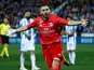Karim Benzema celebrates scoring Real Madrid's equaliser against Leganes on April 15, 2019