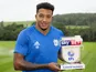 Nathaniel Mendez-Laing poses with his Championship player of the month award for August 2017