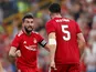 Aberdeen's Graeme Shinnie reacts with Scott McKenna during their Europa League qualifying clash with Burnley on July 26, 2018