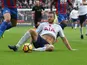 Eric Dier makes a low clearance during the Premier League game between Tottenham Hotspur and Crystal Palace on November 5, 2017
