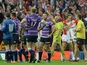 Refeere Phil Bentham sending off Ben Flower of Wigan Warriors during the First Utility Super League Grand Final between St Helens and Wigan Warriors at Old Trafford on October 11, 2014
