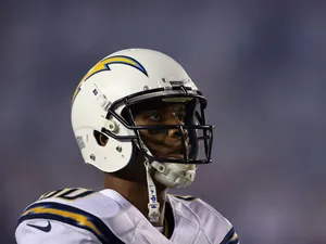 Malcom Floyd #80 of the San Diego Chargers looks on prior to the start of the game against the Houston Texans at Qualcomm Stadium on September 9, 2013 