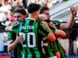 Matteo de Brienne celebrates a goal with his GAIS teammates on July 23, 2026