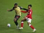 Watford's Isaac Success in action with Bristol City's Antoine Semenyo in the Championship on November 25, 2020