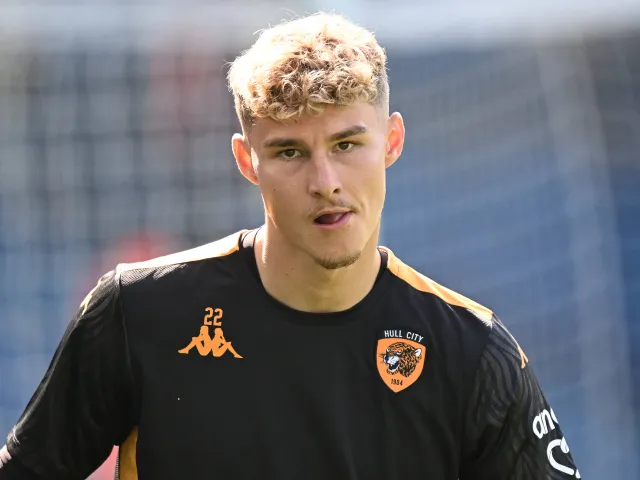 Carl Rushworth in action for Hull City on August 31, 2024