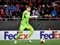 Andriy Lunin in action for Zorya Luhansk in the Europa League on November 23, 2017