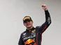 Max Verstappen celebrates winning the Hungarian GP on July 31, 2022