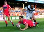 Wakefield Wildcats' Dean Collis goes over for a try against Widnes Vikings on July 8, 2013
