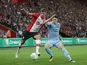 Ruben Vinagre and Jack Stephens in action during the EFL Cup game between Southampton and Wolverhampton Wanderers on August 23, 2017