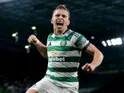 Celtic's Alistair Johnston celebrates on August 15, 2025