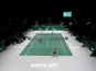 General view during the groups stage doubles match of Colombia's Juan-Sebastian Cabal and Robert Farah against Belgium's Sander Gille and Joran Vliegen on November 18, 2019
