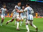 Nahuel Molina celebrates scoring for Argentina against the Netherlands on December 9, 2022