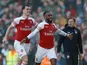 Arsenal forward Alexandre Lacazette celebrates his goal against Southampton in the Premier League on February 24, 2019