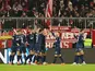 Koln celebrate their first goal scored by Ellyes Skhiri on January 24, 2023