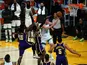 Boston Celtics guard Payton Pritchard moves to the basket against Los Angeles Lakers on April 16, 2021