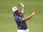 Dustin Johnson in action during day one of the Ryder Cup on September 28, 2018