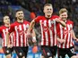 Southampton midfielder James Ward-Prowse celebrates after scoring against Leicester on January 12, 2019