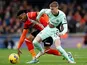 Luton Town's Gabriel Osho in action with Chelsea's Cole Palmer on December 30, 2023