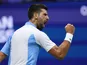 Novak Djokovic reacts at the US Open on September 8, 2023