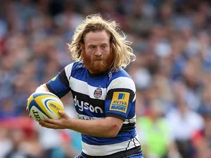 Ross Batty of Bath in action during the Aviva Premiership Semi Final match between Bath Rugby and Leicester Tigers at Recreation Ground on May 23, 2015