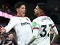 West Ham United's Edson Alvarez and Emerson celebrate on January 26, 2025