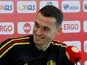 Belgium defender Thomas Vermaelen speaking at a press conference prior to his side's World Cup semi-final with France
