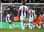 West Bromwich Albion's Jay Rodriguez scores their first goal against Rotherham on April 27, 2019