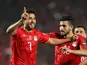 Trezeguet celebrates scoring for Egypt on June 21, 2019