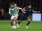 Celtic's Matt O'Riley in action with Lazio's Elseid Hysaj on October 4, 2023