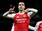 Arsenal's Mikel Merino celebrates scoring on December 3, 2025