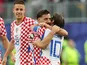 Nikola Vlasic and Luka Modric celebrate a Croatia goal on June 27, 2026