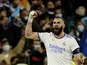 Real Madrid's Karim Benzema celebrates scoring their third goal on March 9, 2022