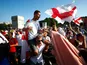 England fans in Rome before the match on July 3, 2021