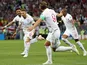 England full-back Kieran Trippier celebrates bringing football one step closer to home with the opening goal in the World Cup semi-final against Croatia on June 11, 2018