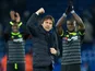 Chelsea manager Antonio Conte celebrates after his side's Premier League victory over Leicester City at the King Power Stadium on January 14, 2017