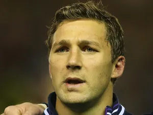 Scotland's Chris Cusiter lines up with his team-mates for the national anthem's during the Autumn Rugby Union Test Match between Scotland and New Zealand at Murrayfield in Edinburgh, Scotland on November 15, 2014