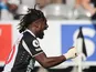 Newcastle United's Allan Saint-Maximin celebrates scoring their second goal on August 28, 2021