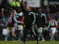 Aston Villa manager Paul Lambert celebrates after his team's win over QPR on March 16, 2013