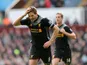 Liverpool captain Steven Gerrard celebrates scoring against Aston Villa during the Premier League clash on March 31, 2013