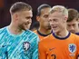 Brighton & Hove Albion and the Netherlands' Jan Paul van Hecke and Bart Verbruggen pictured on October 12, 2025