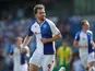 Sam Gallagher celebrates scoring for Blackburn Rovers on August 14, 2022