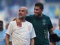 Manchester City manager Pep Guardiola with Rodri