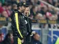 Borussia Dortmund's head coach Juergen Klopp chats to fourth official during the match against Mainz 05 on November 24, 2012