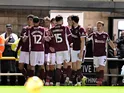 Northampton Town celebrate scoring vs Wimbledon